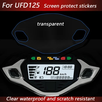 Skaidrus TPU skaidrus motociklo ekrano apsaugos lipdukai Atsparus vandeniui ir įbrėžimams, skirtas SUZUKI HAOJUE UFD125 UFD 125
