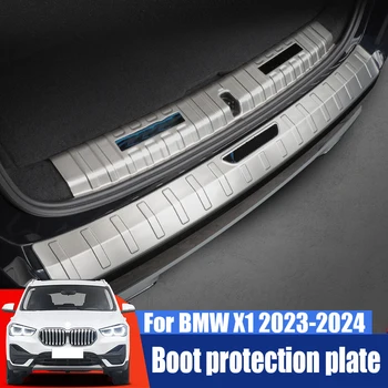 skirta BMW X1 2023 2024 Nerūdijančio plieno bagažinės apsauginis dangtelis durų slenksčio apsauginės juostos interjeras