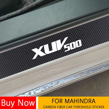 skirta Mahindra E Verito KUV100 Thar XUV500 XUV700 Xylo anglies pluošto automobilio durų slenksčio pedalo įbrėžimo plokštelės lipdukai Automobilių aksesuarai