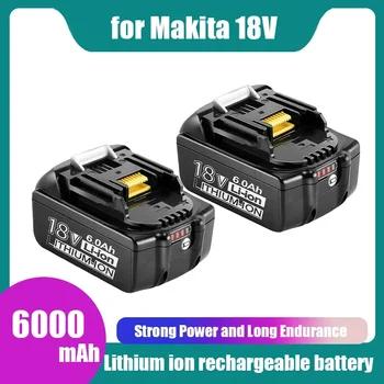 skirta Makita 18V 6000mAh įkraunamų elektrinių įrankių baterija su LED ličio jonų keitimu LXT BL1860B BL1860 BL1850 BL1830