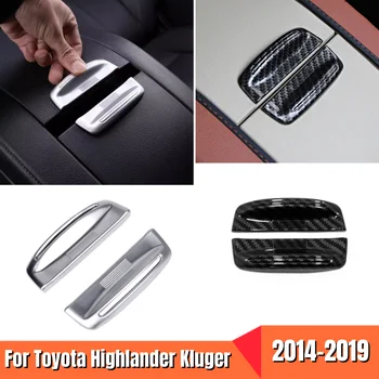 skirta Toyota Highlander Kluger 2014-2019 ABS anglies pluošto sidabro automobilio porankių laikymo dėžės jungiklio rėmo dangtelio apdailos priedai 2vnt