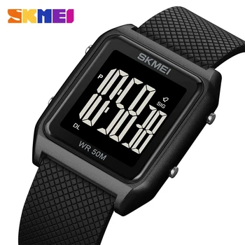 SKMEI Prekės ženklas Prabangūs sportiniai laikrodžiai vyrams Mada Paprastas LED skaitmeninis vyriškas rankinis laikrodis Karinis neperšlampamas atgalinės atskaitos laikrodis