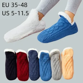 sluoksniuotos kojinės ne moterų miegamasis jaukus neryškus šlepetės dvivietis 5-11.5 slydimas žiema JAV megztas patalpose