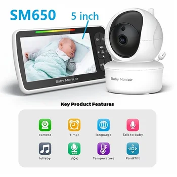 SM650 kūdikių monitorius su kamera ir garsu 5