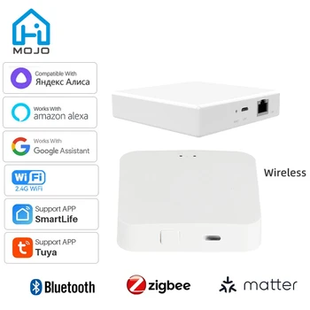Smart Tuya WIFI Zigbee Bluetooth Mesh Hub Multi-mode Gateway Matter Bridge palaikymas Apple Homekit Alexa Google Voice Assistant
