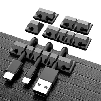 Smart USB Cable Organizer Clips Flexible Desktop Tidy Management Wire Cord Holder for USB Earphone Network Keyboard Cable