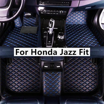 Solid Color Diamond Custom automobilių grindų kilimėliai Honda Jazz Fit 2002-2023 metai Auto Carpets Foot Coche priedai