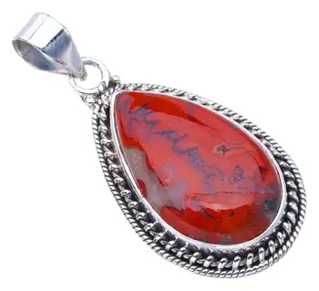 StarGems Crazy Lace Agate Handmade 925 Sterling Silver Pendant 1.5