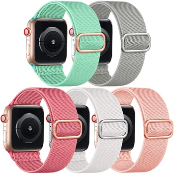 Stretchy Solo Loop Bands for Apple Watch band ultra 2 49mm 41mm 45mm 38/40/44mm Elastic Bracelet iWatch Series 9/8/7 6 5 4 Se