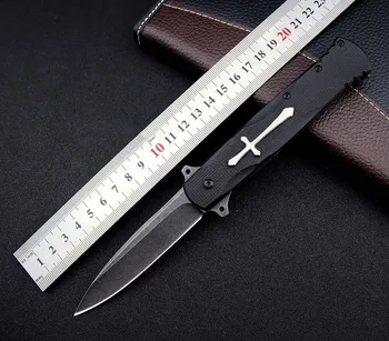 Sulankstomas ašmenų naudingumo peilis - G10 rankenos savigynos lauko kryžius