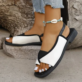 Summer Women Flats Sandals Shoes Nauji atviri kojų batų mada 2024 Casual Slingback Rome Shoes Ladies Beach Slides Mujer Zapatos