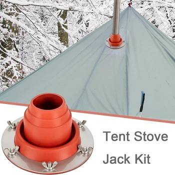 Tent Stove Jack Kit Silicone High Temp Flexible Roof Jack Pipe Boot for Bell Tent Yurt Wood Burner Travel Stove