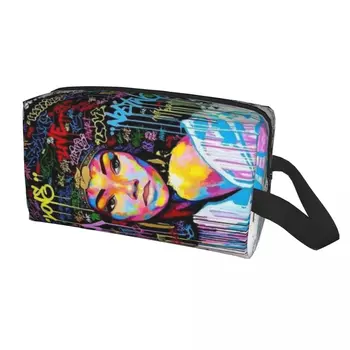 Travel Own Your Afro Toiletry Bag Portable Abstract African Women Makeup Cosmetic Organizer Women Beauty Storage Dopp Kit Case
