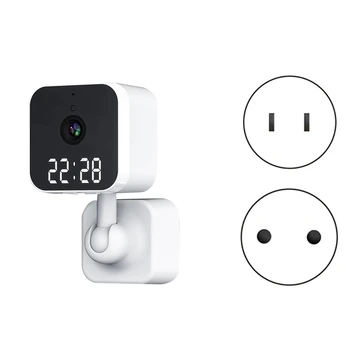 Tuya Wifi kamera su skaitmeniniu laikrodžiu Vidinis namų saugumas Naktinio matymo vaizdo stebėjimo belaidė judesio kamera