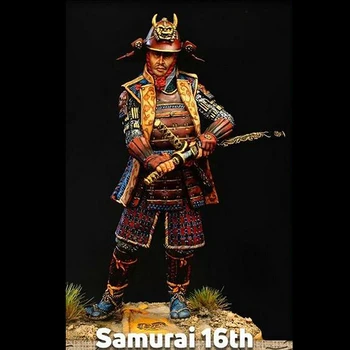 Unassambled 1/24 senovės 16-ojo amžiaus samurajų stovas Dervos figūrinių miniatiūrinių modelių rinkiniai Nedažyti