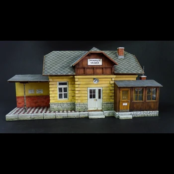 Unassambled 1/35 MODERN Geležinkelio stotis ir priedai Dervos figūrinių miniatiūrinių modelių rinkiniai Nedažyti