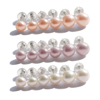 Unikalūs gėlavandenių perlų auskarai Vienspalviai auskarai Unisex