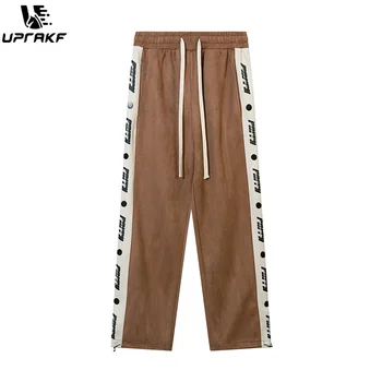 UPRAKF Side Stripe Kelnės Gatvės apranga Comfort Fashion Hip Hop Aukštos kokybės rudens aukšto juosmens pantalonai Galinė kišenė