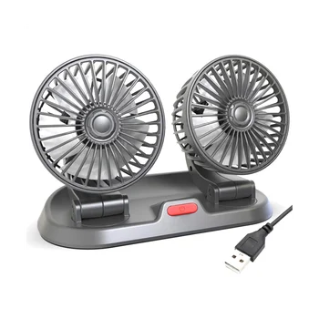 USB automobilinis ventiliatorius Dvigubos galvutės ventiliatorius Nešiojamas automatinis aušinimo ventiliatorius Aušinimas didelis vėjo elektrinis ventiliatorius Automobilio sulankstomas ventiliatorius automobilio buitiniam