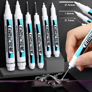 vandeniui atsparus baltas nuolatinis dažų rašiklis nelengva išblukti 0.7mm / 1.0mm / .2.5mm Riebus žymeklio rašiklis atsparus dilimui plačiai naudojamas