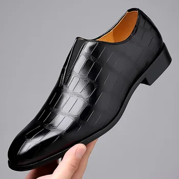 verslo vyriški batai akmens rašto laisvalaikio PU odiniai batai kvėpuojantys