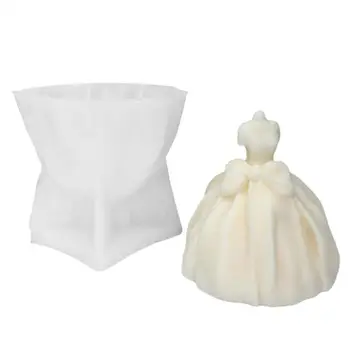 Vestuvinė suknelė Žvakių forma Kūrybinė 3D rankdarbiai Vestuvinės suknelės gamyba Gipsas Epoksidinė forma 