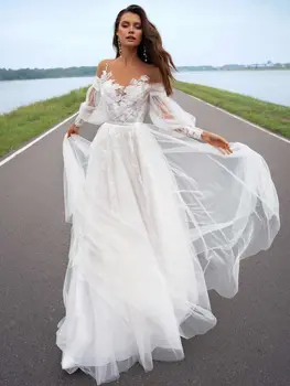 Vestuvinės suknelės Individualizuotos lengvos vestuvinės suknelės Moteriški nuotakos chalatai Paplūdimio pokylio vakarėlis Vestuvinės suknelės Grynasis chalatas Be nugaros