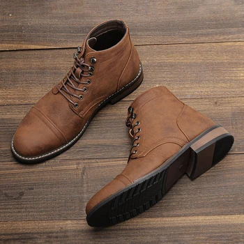 Vintažiniai vyriški batai 2023 Nauji rudens laisvalaikio kvėpuojantys odiniai aulinukai
