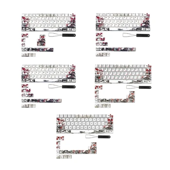 Vokiečių Prancūzų Ispanija Slyvų žiedų klavišų dangteliai Qwertz Azerty 61 64 67 68 Išdėstymas Personalizuotas mechaninis klaviatūros klavišų dangtelis 87HC