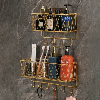 Vonios kambario lentyna Virtuvės organizatorius Tualeto sieninis stovas kambarys miegamasis sieninis pakabinamas krepšys bendrabutis vonios kambario lentyna be perforavimo