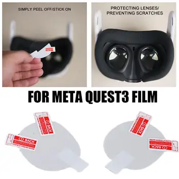 VR objektyvo plėvelė Meta Quest 3 objektyvo apsaugos VR plėvelės dangteliui nuo įbrėžimų VR ausinių šalmas Meta Quest 3 priedams