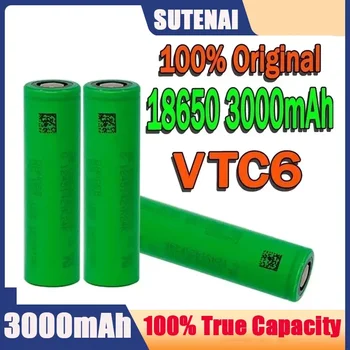 VTC6 3.7V 3000mAh įkraunama ličio jonų baterija 18650, skirta Sony US18650VTC6 30A Žaislų žibintuvėlio įrankiai