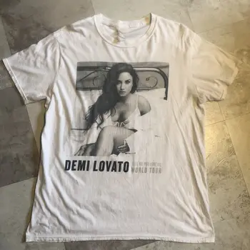 VTG Demi Lovato Tell Me You Love Me World Tour marškinėliai Balti Unisex S-5XL VE943 ilgomis rankovėmis
