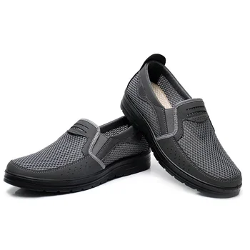 Vyrai slysta ant loafer roplių Minkšti vaikščiojimo batai Patogūs tėčio batai Kvėpuojantys vyriški laisvalaikio batai Vasaros stiliaus tinkliniai butai