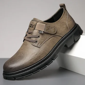 Vyriški batai rudenį nauji minkšto pado vyriški odiniai batai vyrų jaunimo laisvalaikio batų tendencija su britiškais krovininiais batais sportbačiai vyrai