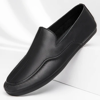 Vyriški batai slysta ant natūralios odos Loafers Aukštos kokybės verslo laisvalaikio batai Rankų darbo Vyrai Natūralios odos mokasinai vyriški batai