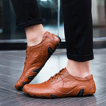 Vyriški odiniai batai 2023 Vyrai Patogūs Loafers Batai Vyrų butai Vairavimo batai Vyriški odiniai sportbačiai Vyras Valties batai