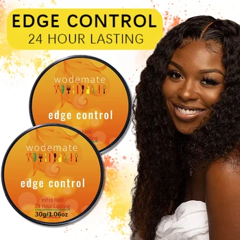 Wodemate Edge Control Wax Moterims Neriebus kraštas Lygesnis stiprus Hold plaukų formavimo gelis visiems plaukų tipams Kelionės dydis pigus