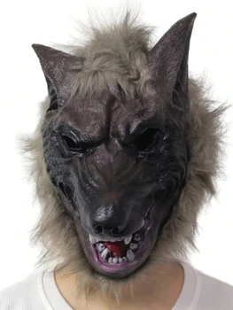 Wolf Head Halloween Latekso guminis kostiumas Dekoras Vilkolakis Lateksas Helovinas Cosplay Prop Full Head Dress Up teatras