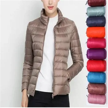 Women Spring Jacket Fashion Short Ultra Easy Packable Puffer Copals 15 Colors Female Down Warm Korean Slim Fit Parkas 5XL
