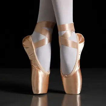 WTEMPO Baleto šokių bateliai moterims Mergaitėms Baleto pointe bateliai profesionalūs su kaspinais Batai Moteris Zapatos Mujer sportbačiai