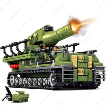 WWII Vokietija Karl Heavy Carronade Karinis tankas Kovos mašina Kareivių statybinių blokų rinkiniai Modeliai Lėlės Kaladėlių žaislai Vaikams Dovanos