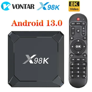 X98K TV dėžutė Android 13 su Rockchip RK3528 keturių branduolių Cortex A53 palaikymas 8K vaizdo 4K@60fps H.265 Wifi6 priedėlis X98 2G16G 4G3