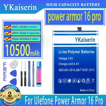 YKaiserin Baterijos galios šarvai 16 pro (3103) 10500mAh Ulefone Power Armor16 Pro 16Pro Bateria