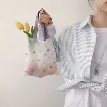 Youda 2022 Moterų saldūs japoniški siuvinėjimai Fėjų rankinė Organza mažas vyšnių vaisių krepšys Vasaros ponios krepšiai mergaitėms