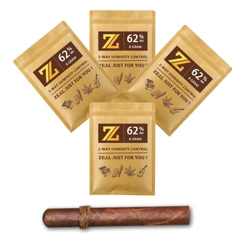 ZEALRVB Profesionalus cigarų drėgmės kontrolės paketas - palaikykite optimalią 62% santykinę cigarų drėgmę - 8g, pakuotė po 20