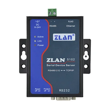 ZLAN5102 serijinio įrenginio serveris yra pramoninis RS232/485 ir TCP/IP protokolo keitiklis