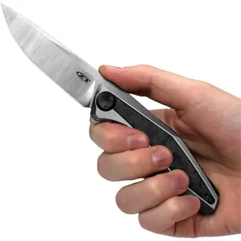 ZT 0470 Sinkevich Flipper Assisted Folding Knife D2 Blade Titanium Alloy w/Carbon Fiber Insert Handle Tactical Survival EDC Tool