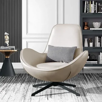 Šiaurės odinių kėdžių biuras Juodo metalo kojų pagalvėlės Dizainas Atpalaiduojantis fotelis Pramoninis interjeras Silla salono miegamojo baldai
