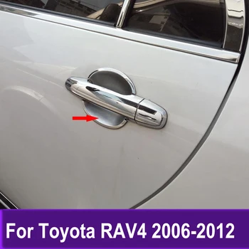 Šoninių durų rankenos dubenėlio dangtelio apdaila Toyota RAV4 RAV 4 2006-2010 2011 2012 Lipdukų priedai Chrome